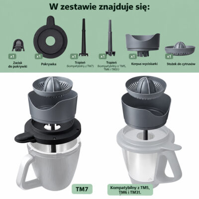 Zestaw wyciskarki do cytrusów – trzpienie do TM7 oraz TM5, TM6, TM31